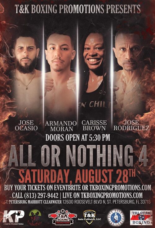 Florida Boxing Match St Petersburg Marriott Clearwater - All Or Nothing 4 - T&K Promotions